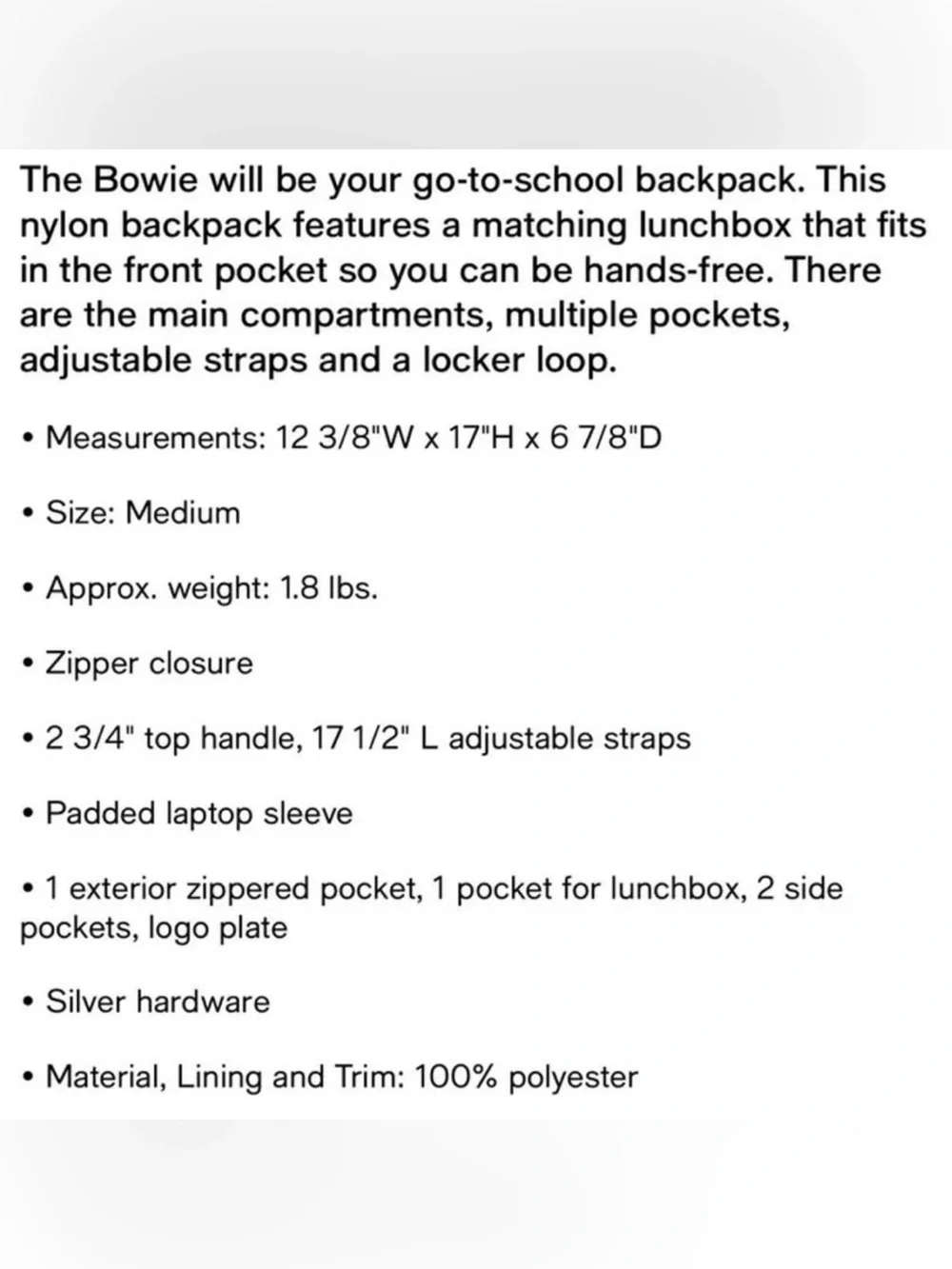 Backpack and Lunchbox Set